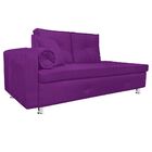 Sofá Recamier Cancun 160 Cm Suede Roxo Pés Acrílico Cromado -