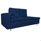 Sofá Recamier Cancun 180 Cm Suede Azul Marinho Pés Acrílico C