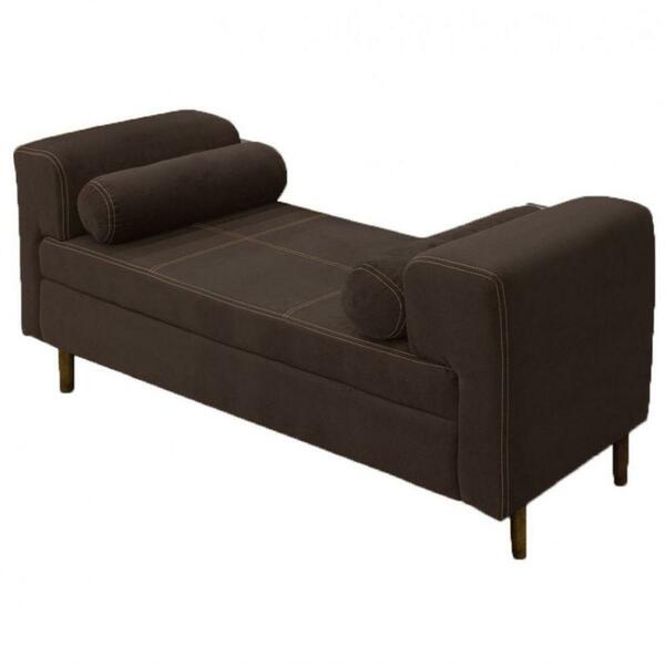 Sofá Recamier Queen Turim 160cm Suede Taupe