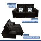 Sofá Recife 3 Lugares Retrátil E Reclinável 205cm Com Molas Y