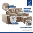 Sofá Recife 3 Lugares Retrátil E Reclinável 205cm Com Molas Y