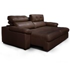Sofá Reclinável 250cm 2 Lugares Detroit T02 Couro Marrom - Mp