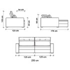 Sofá Reclinável 250cm 2 Lugares Detroit T02 Couro Matte Cinza