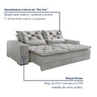 Sofá Reclinável 3 Lugares 210cm Dallas Veludo Cinza