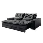 Sofá Reclinável 3 Lugares 210cm Dallas Veludo Grafite