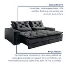 Sofá Reclinável 3 Lugares 210cm Dallas Veludo Grafite