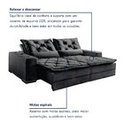 Sofá Reclinável 3 Lugares 210cm Dallas Veludo Grafite