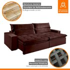 Sofá Reclinável 3 Lugares 210cm Santorino Montano Estofados V