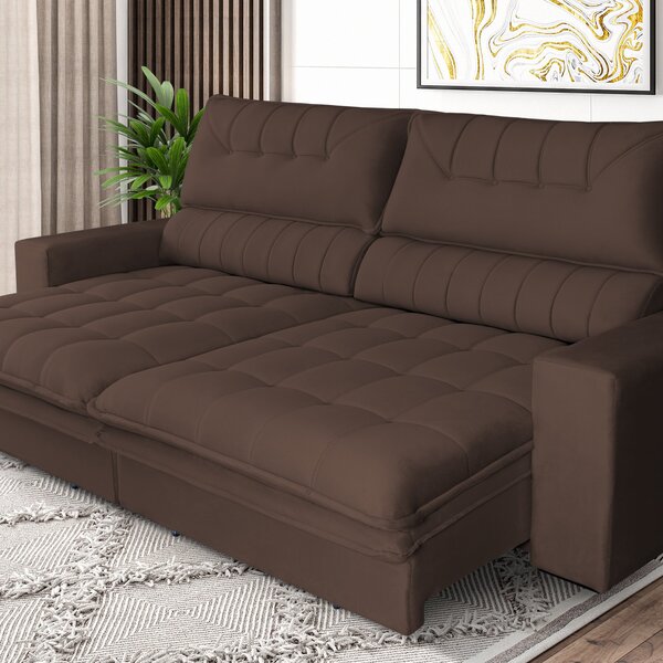 Sofá Reclinável 3 Lugares 230 Cm Gold Star Platinum Marrom