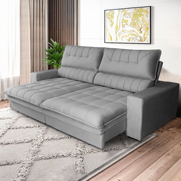 Sofá Reclinável 3 Lugares 270 Cm Gold Star Platinum Grafite