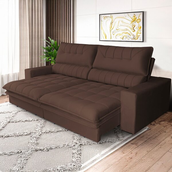 Sofá Reclinável 3 Lugares 270 Cm Gold Star Platinum Marrom