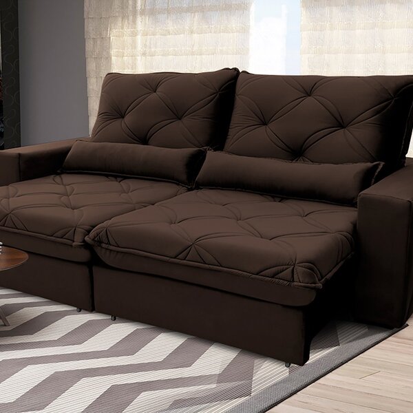 Sofá Reclinável 3 Lugares 300 Cm Nebraska Platinum Marrom