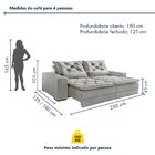 Sofá Reclinável 4 Lugares 230cm Dallas  Veludo Cinza