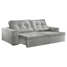 Sofá Reclinável 4 Lugares 230cm Enzo  Veludo Cinza