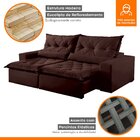 Sofá Reclinável 4 Lugares 230cm Ouro Branco Montano Estofados