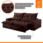 Sofá Reclinável 4 Lugares 230cm Ouro Branco Montano Estofados