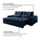 Sofá Reclinável 4 Lugares 250cm Dallas  Veludo Azul Marinho