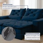 Sofá Reclinável 4 Lugares 250cm Dallas  Veludo Azul Marinho