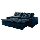 Sofá Reclinável 4 Lugares 250cm Dallas  Veludo Azul Marinho