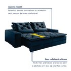 Sofá Reclinável 4 Lugares 250cm Dallas  Veludo Azul Marinho