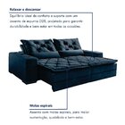 Sofá Reclinável 4 Lugares 250cm Dallas  Veludo Azul Marinho