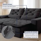 Sofá Reclinável 4 Lugares 250cm Dallas  Veludo Grafite