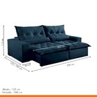 Sofá Reclinável 4 Lugares 250cm Ouro Branco  Veludo Azul Mari