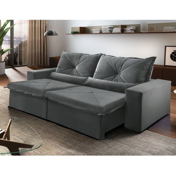 Sofá Reclinável 4 Lugares 250cm Trento Montana Estofados Velu