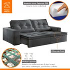 Sofá Reclinável 4 Lugares 290cm Enzo  Veludo Grafite