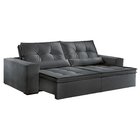 Sofá Reclinável 4 Lugares 290cm Enzo  Veludo Grafite