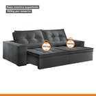 Sofá Reclinável 4 Lugares 290cm Enzo  Veludo Grafite