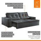 Sofá Reclinável 4 Lugares 290cm Enzo  Veludo Grafite