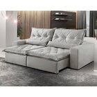 Sofá Reclinável 4 Lugares 290cm Ouro Branco  Veludo Cinza