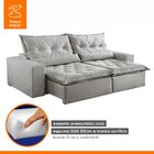 Sofá Reclinável 4 Lugares 290cm Ouro Branco  Veludo Cinza