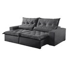 Sofá Reclinável 4 Lugares 290cm Ouro Branco  Veludo Grafite