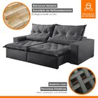 Sofá Reclinável 4 Lugares 290cm Ouro Branco  Veludo Grafite