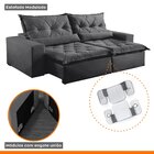 Sofá Reclinável 4 Lugares 290cm Ouro Branco  Veludo Grafite