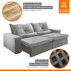 Sofá Reclinável 4 Lugares 290cm Trento Montana Estofados Velu