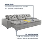 Sofá Reclinável 5 Lugares 320cm Dallas Veludo   Veludo Cinza