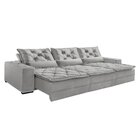 Sofá Reclinável 5 Lugares 320cm Dallas Veludo   Veludo Cinza