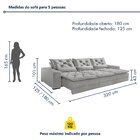 Sofá Reclinável 5 Lugares 320cm Dallas Veludo   Veludo Cinza