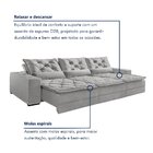 Sofá Reclinável 5 Lugares 320cm Dallas Veludo   Veludo Cinza