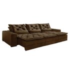 Sofá Reclinável 5 Lugares 320cm Dallas Veludo   Veludo Marrom