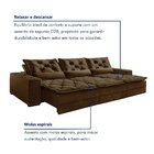 Sofá Reclinável 5 Lugares 320cm Dallas Veludo   Veludo Marrom