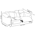 Sofá Reclinável Elétrico 2 Lugares Sala De Estar 212cm Agnes