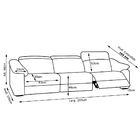 Sofá Reclinável Elétrico 3 Lugares Sala De Estar 295cm Agnes