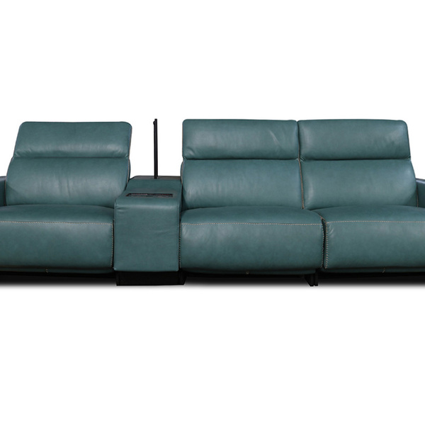 Sofá Reclinável Elétrico De Couro Legend Com Itable E Luminár