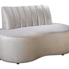 Sofá Redondo Curvo Orgânico Namoradeira Doha Bege Claro