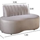 Sofá Redondo Curvo Orgânico Namoradeira Doha Cinza Capuccino