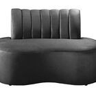 Sofá Redondo Curvo Orgânico Namoradeira Doha Cinza Grafite